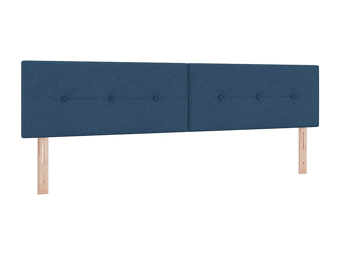Boxspringbett mit Kissen mit Kopfteil Blau 200 x 200 cm Stoff
