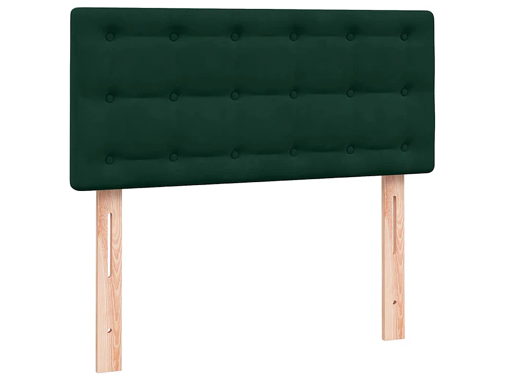 Sommier à lattes de lit et matelas vert foncé 80x220 cm velours
