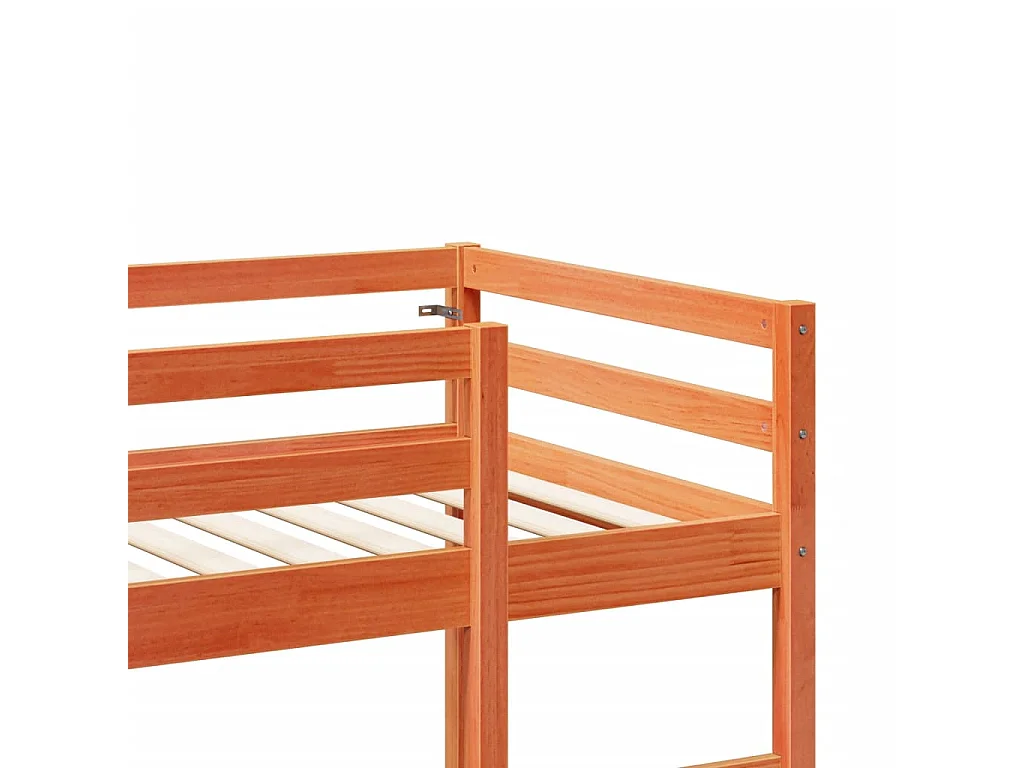 Hochbett ohne Matratze Wachsbraun 80x200 cm Massivholz Kiefer