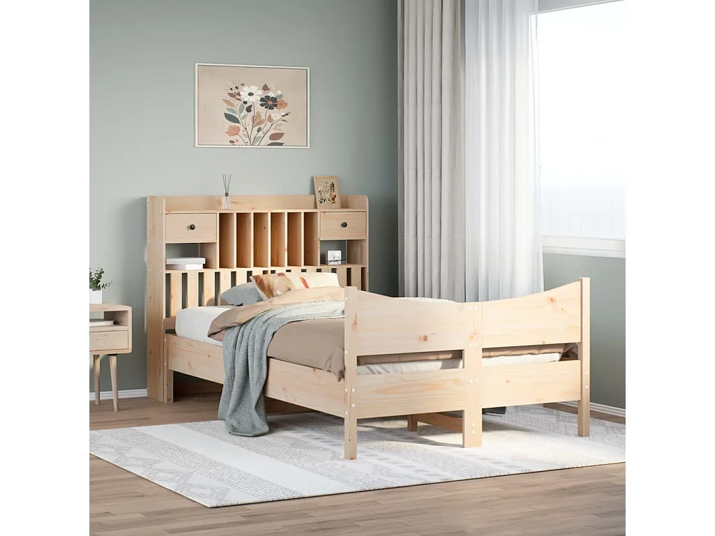 Cama sem colchão 135x190 cm madeira de pinho maciça