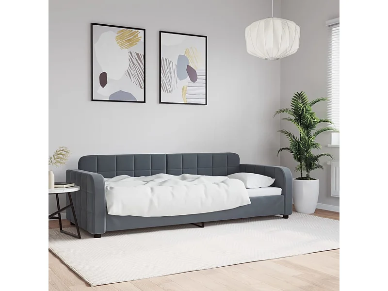 Letto da Giorno Grigio Scuro 80x200 cm in Velluto