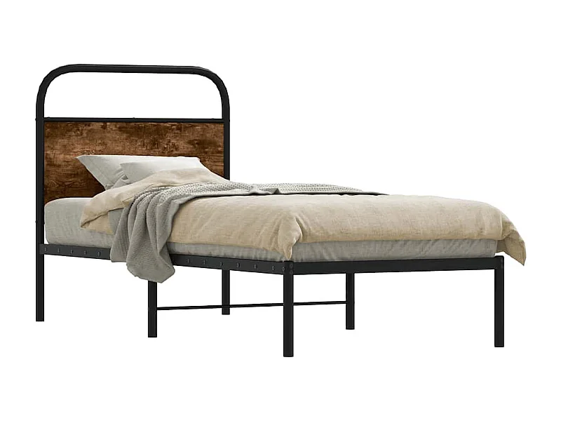 Bettgestell ohne Matratze 75x190 cm Räuchereiche Holzwerkstoff