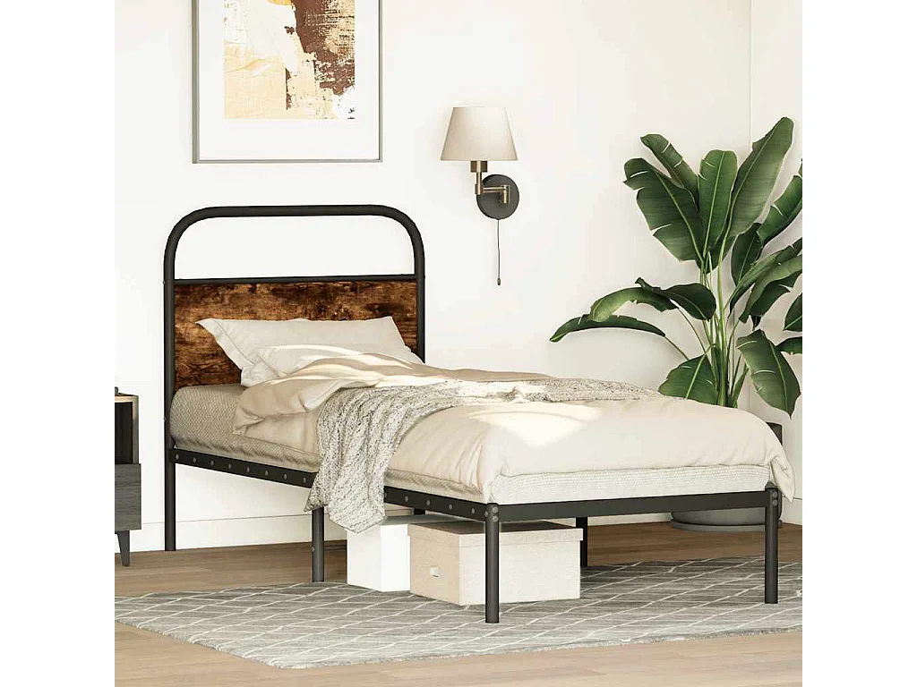 Giroletto senza Materasso Rovere Fumo 75x190 cm in Truciolato