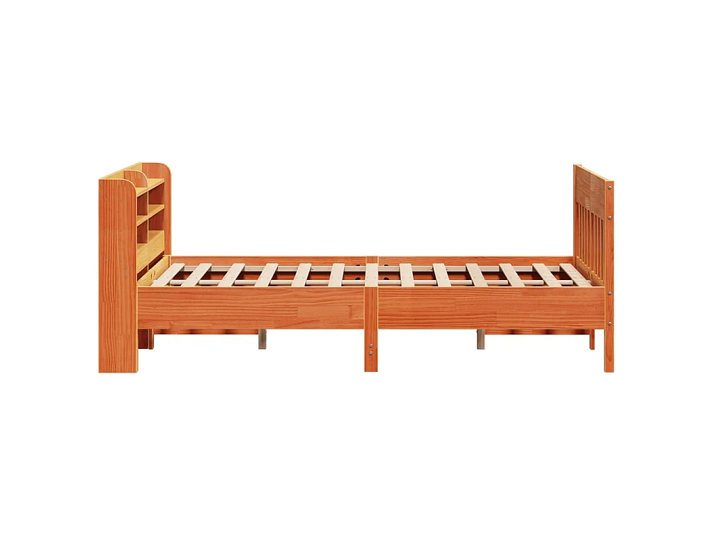 Letto senza Materasso Marrone Cera 135x190 cm in Legno di Pino