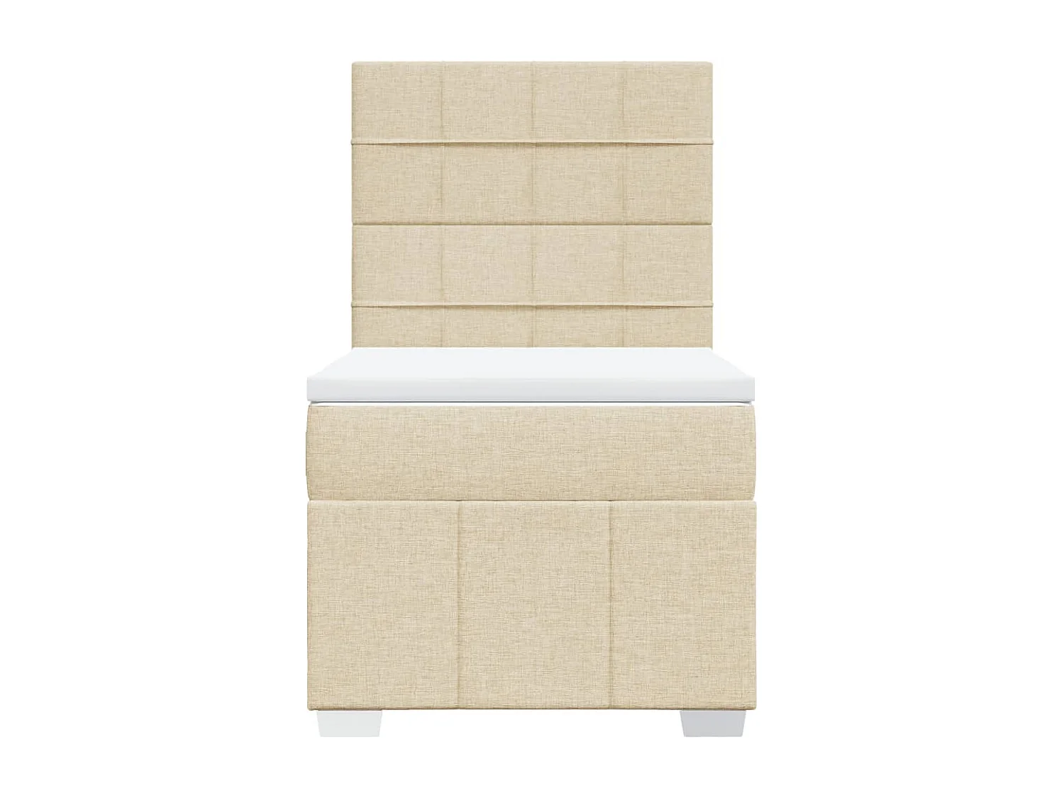 Boxspring met matras stof crèmekleurig 80x200 cm