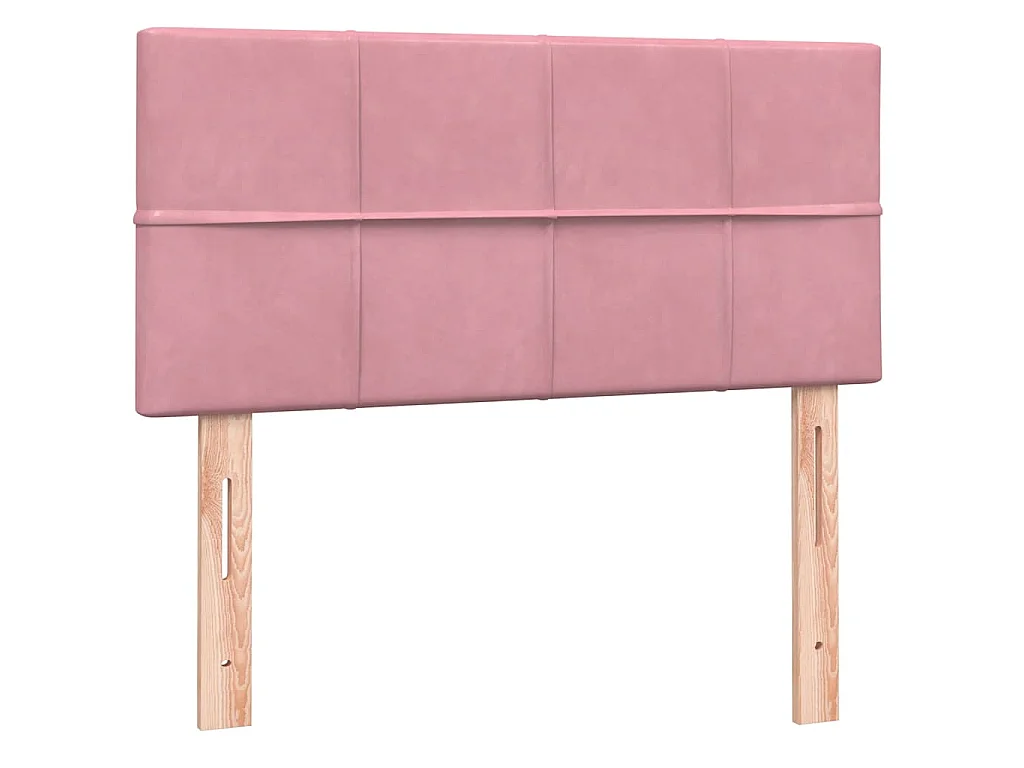 Cama box spring con colchón terciopelo rosa 80x220 cm
