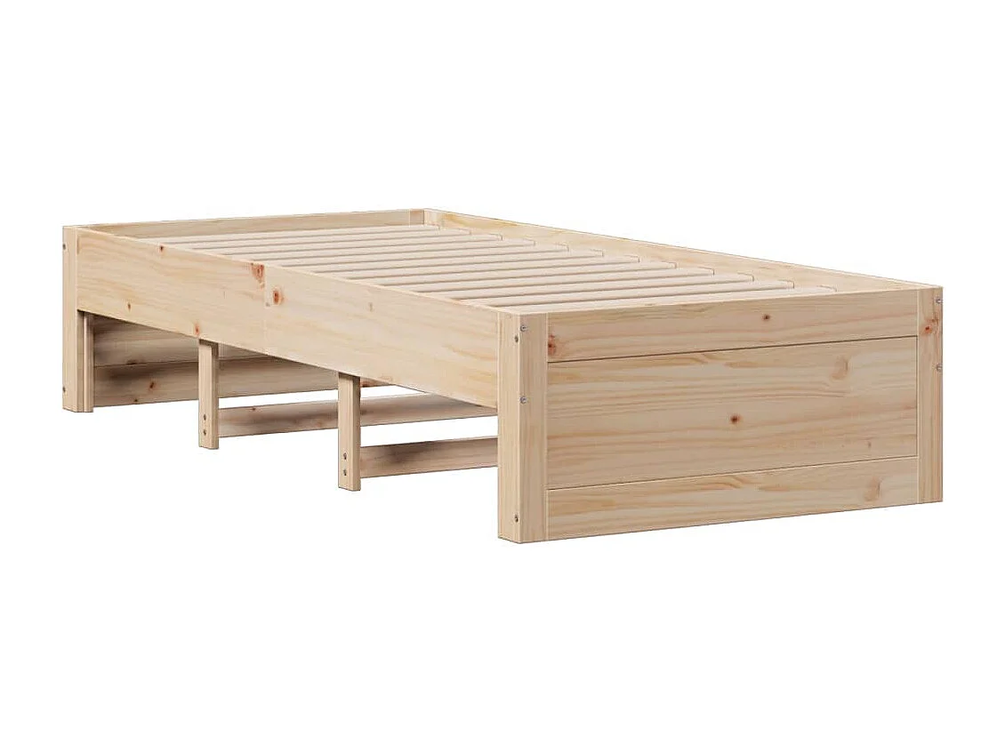 Cadre de lit sans matelas avec tiroirs 75x190 cm bois de pin