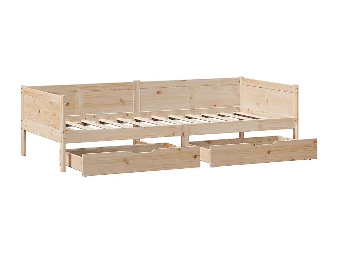 Lit de jour avec tiroirs sans matelas 80x200 cm bois massif
