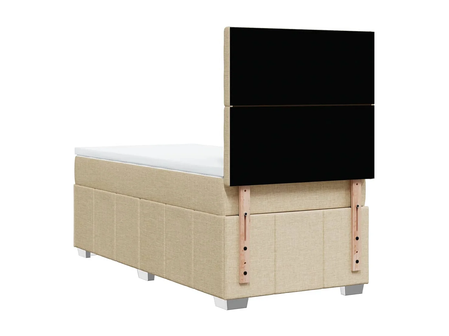 Boxspring met matras stof crèmekleurig 80x200 cm