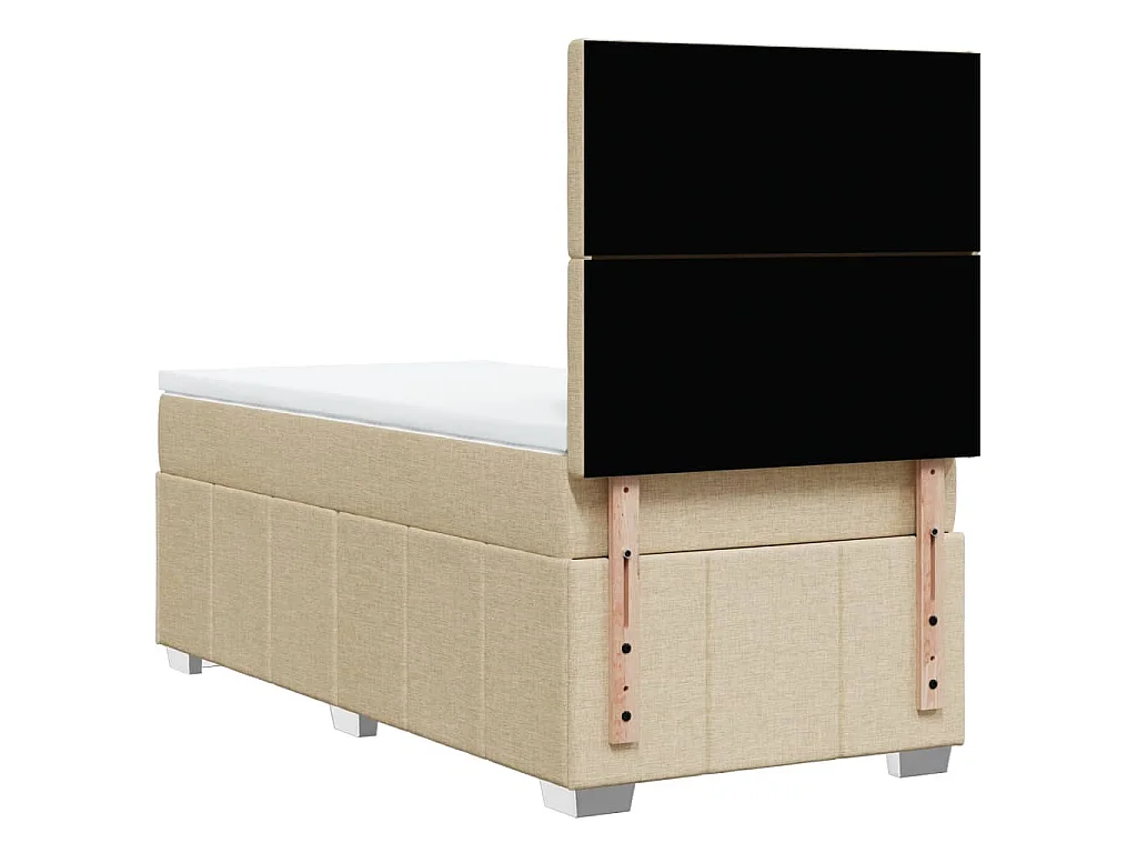 Boxspring met matras stof crèmekleurig 80x200 cm