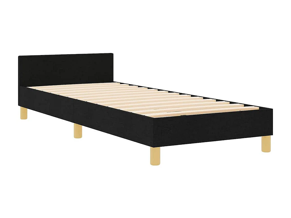 Bedframe met hoofdeinde Zwart 80 x 200 cm Stof
