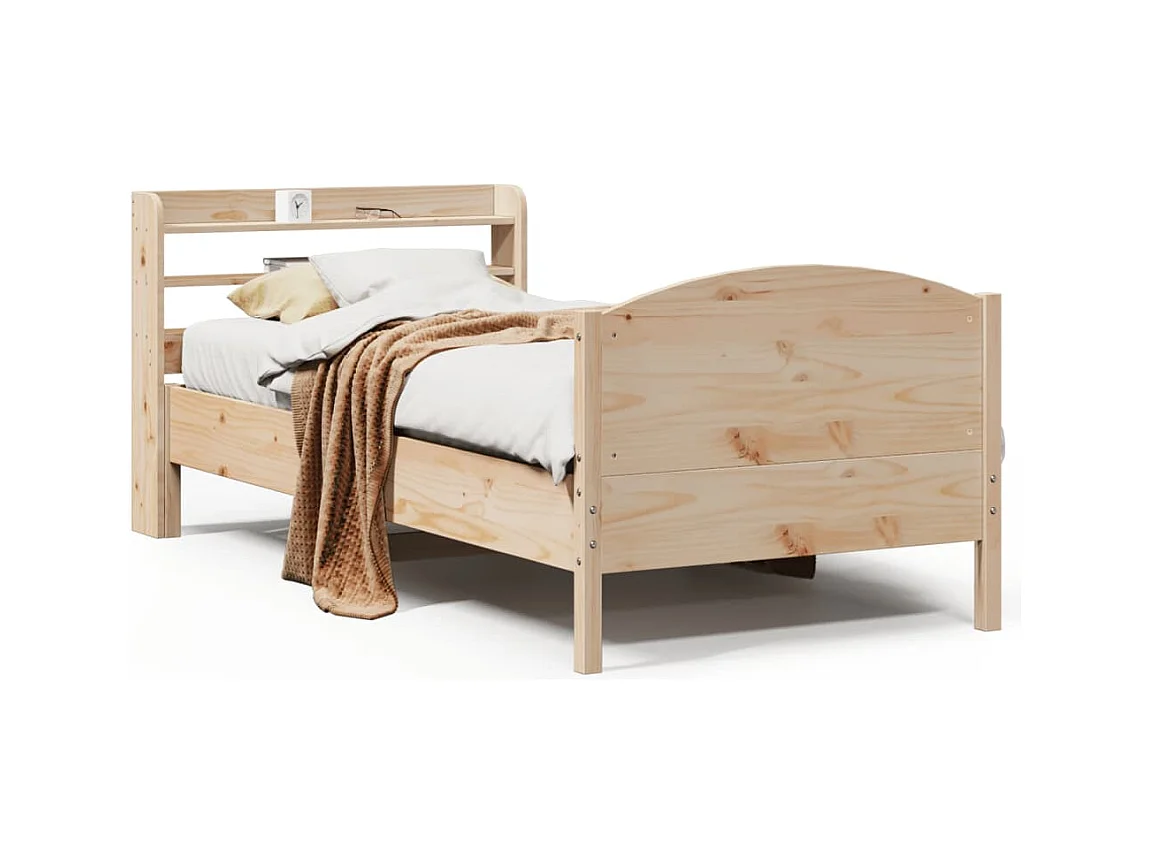 Cadre de lit sans matelas 75x190 cm bois de pin massif