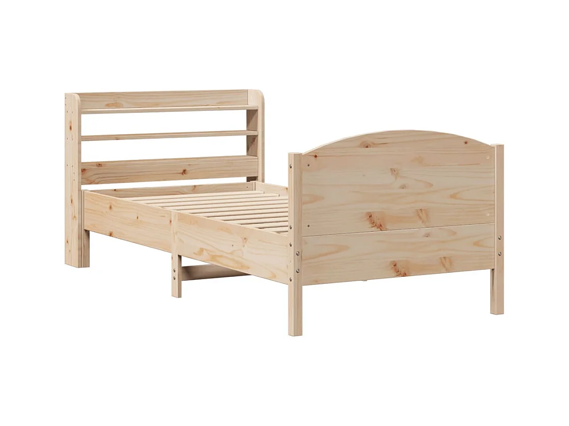 Cadre de lit sans matelas 75x190 cm bois de pin massif