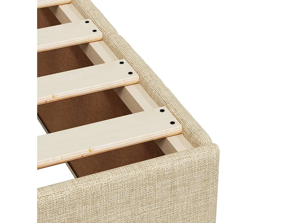Sommier à lattes de lit avec matelas Crème 80x200 cm Tissu