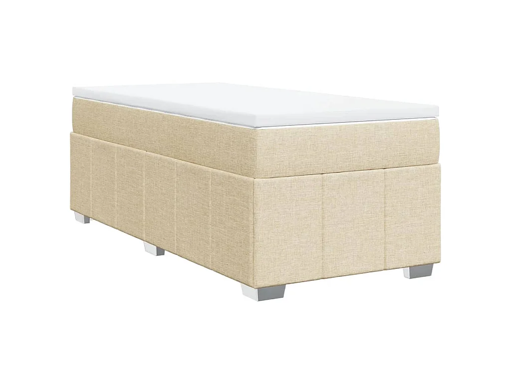 Boxspring met matras stof crèmekleurig 80x200 cm
