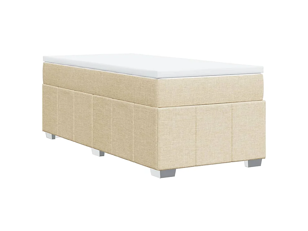 Boxspring met matras stof crèmekleurig 80x200 cm