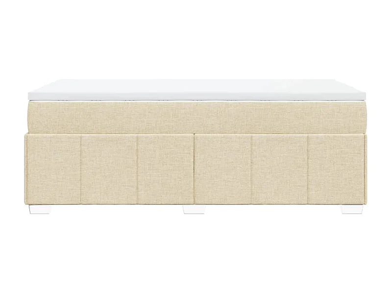 Sommier à lattes de lit avec matelas Crème 80x200 cm Tissu