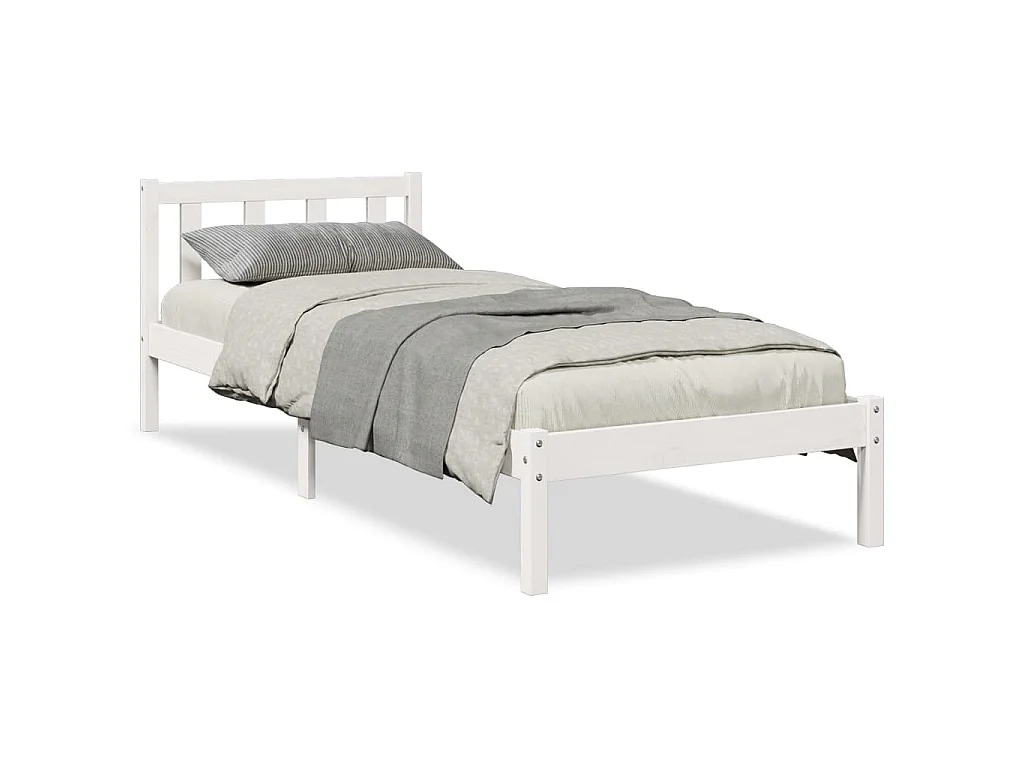 Cadre de lit extra long sans matelas 80x210 cm bois massif pin