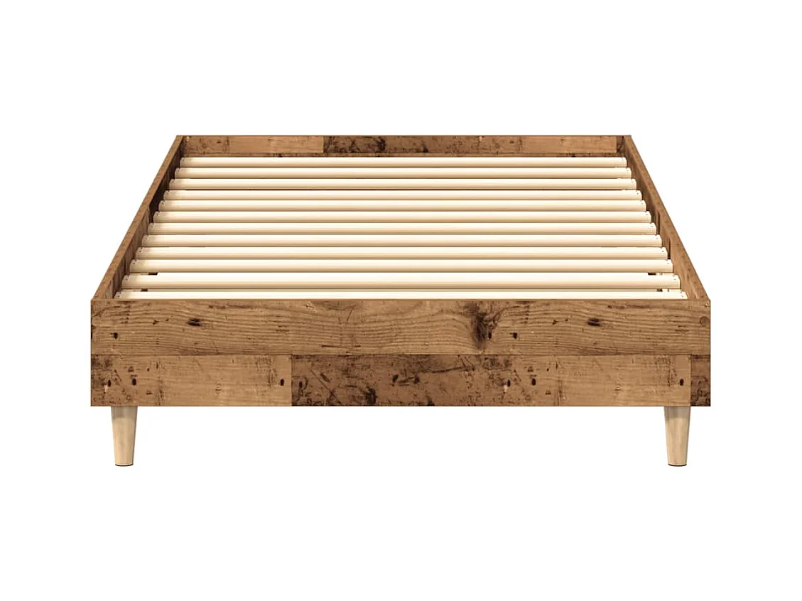 Cadre de lit sans matelas vieux bois 75x190 cm bois ingénierie