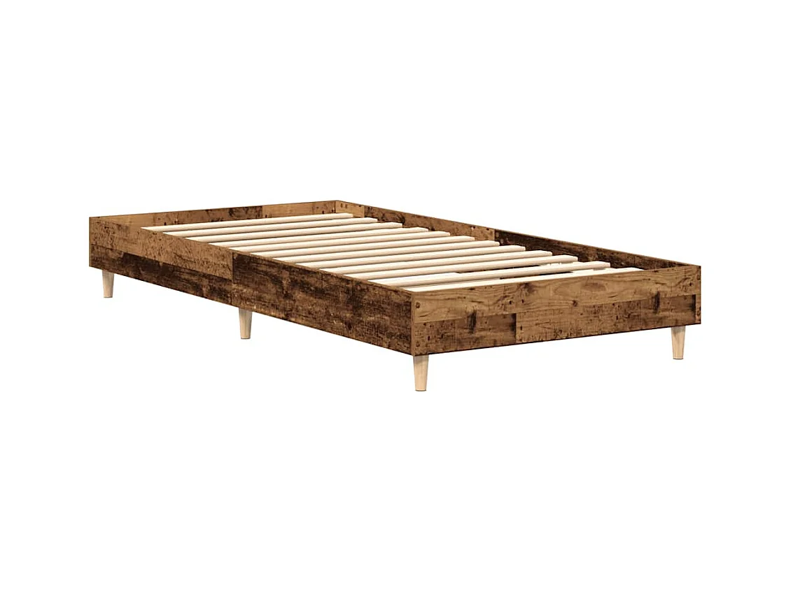 Cadre de lit sans matelas vieux bois 75x190 cm bois ingénierie