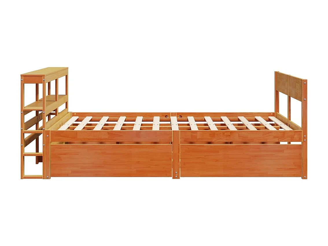 Letto senza Materasso Marrone Cera 135x190 cm in Legno di Pino