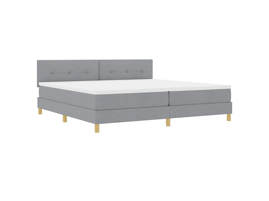 Boxspringbett mit Kissen Hellgrau 200 x 200 cm Stoff