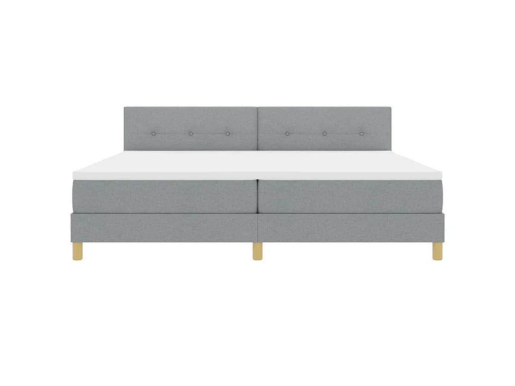 Boxspringbett mit Kissen Hellgrau 200 x 200 cm Stoff