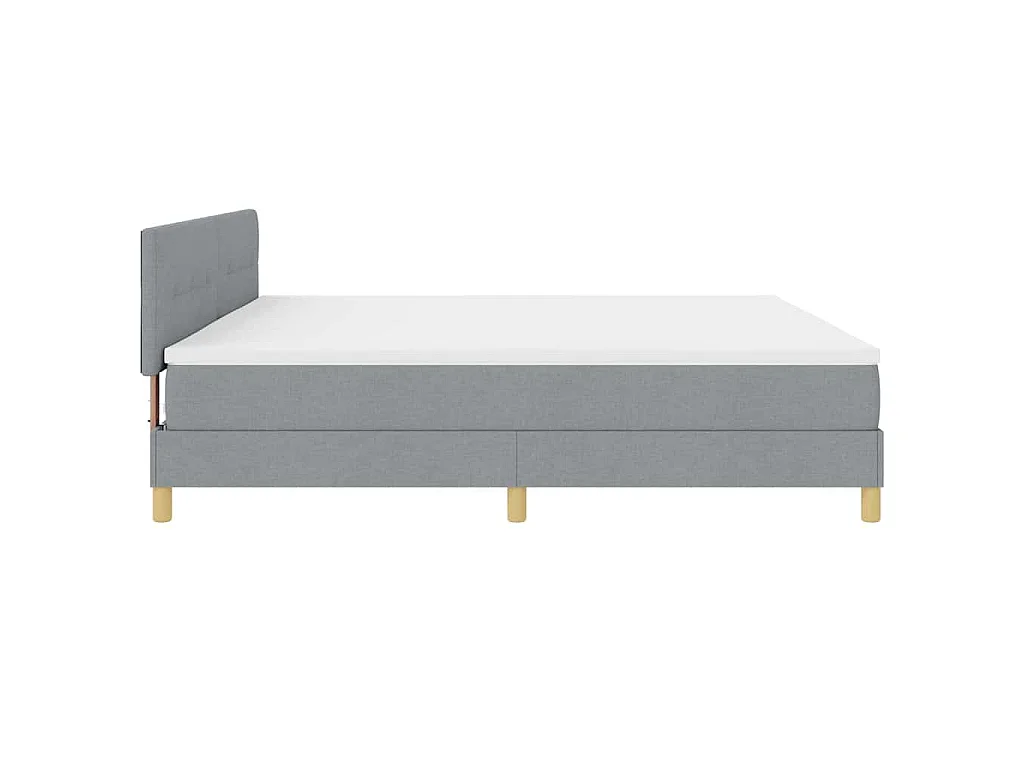 Boxspringbett mit Kissen Hellgrau 200 x 200 cm Stoff