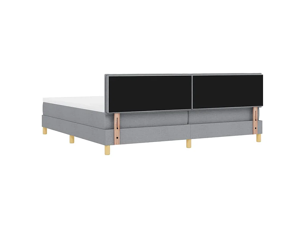 Boxspringbett mit Kissen Hellgrau 200 x 200 cm Stoff