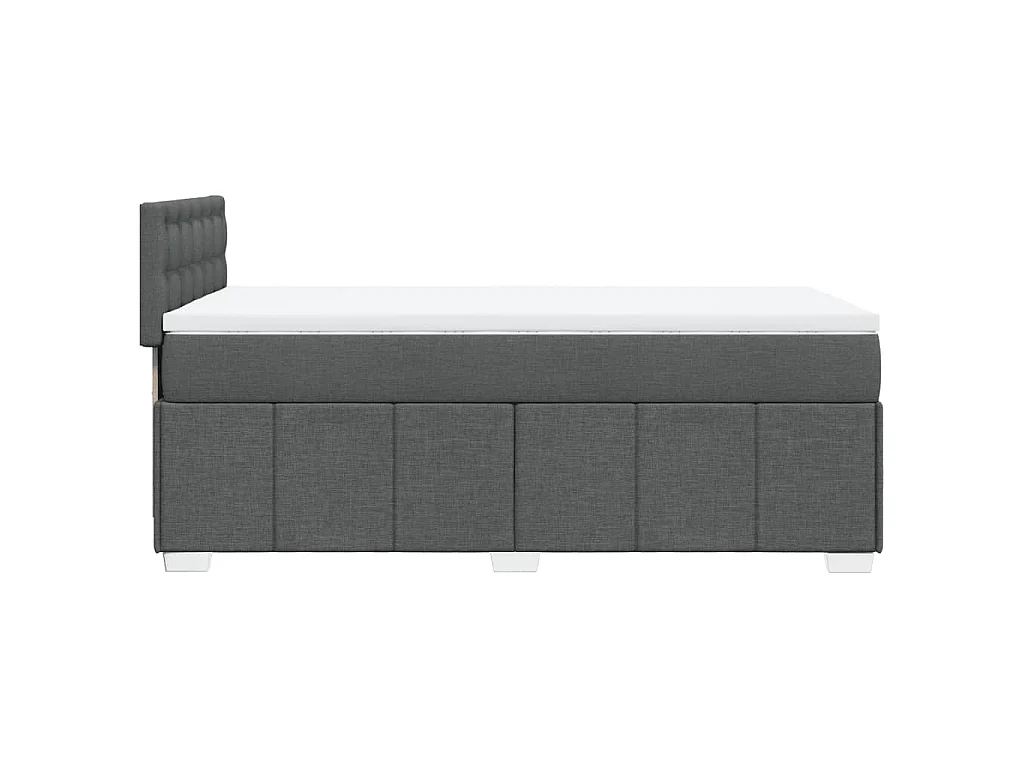 Cama box spring con colchón tela gris oscuro 80x200 cm