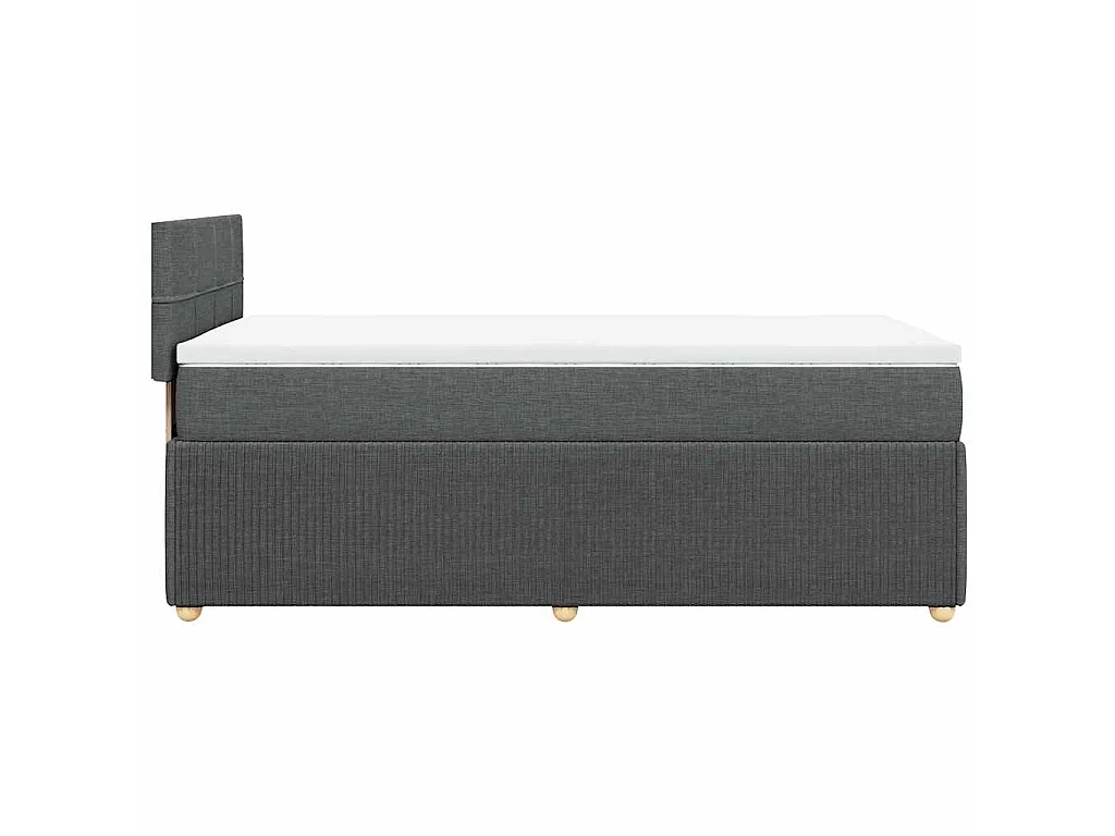 Cama box spring con colchón tela gris oscuro 80x200 cm