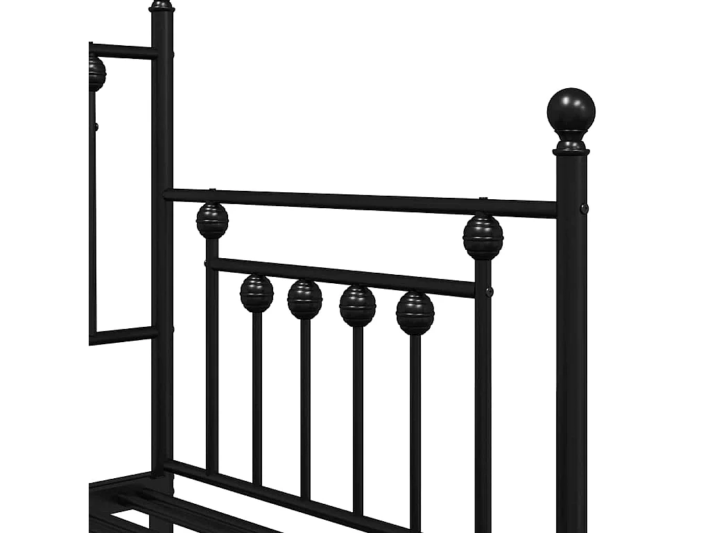 Bedframe voor een daybed met hoofdeinde Zwart 80 x 200 cm Staal