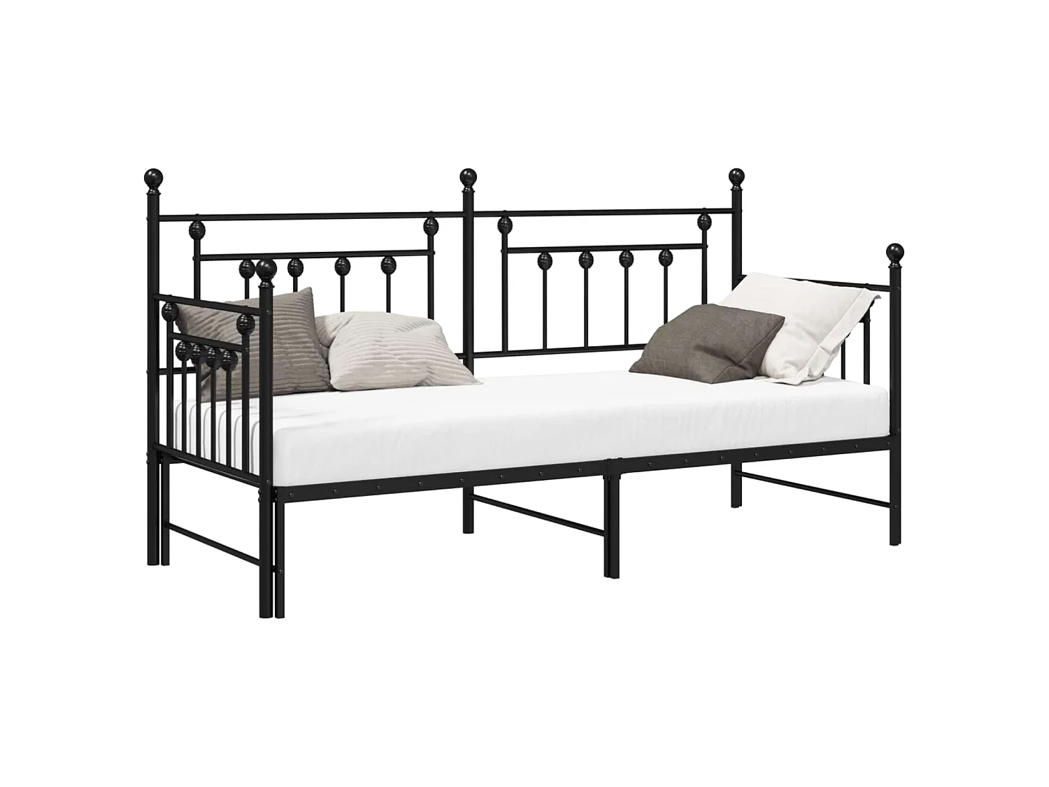 Bedframe voor een daybed Zwart 80 x 200 cm Staal