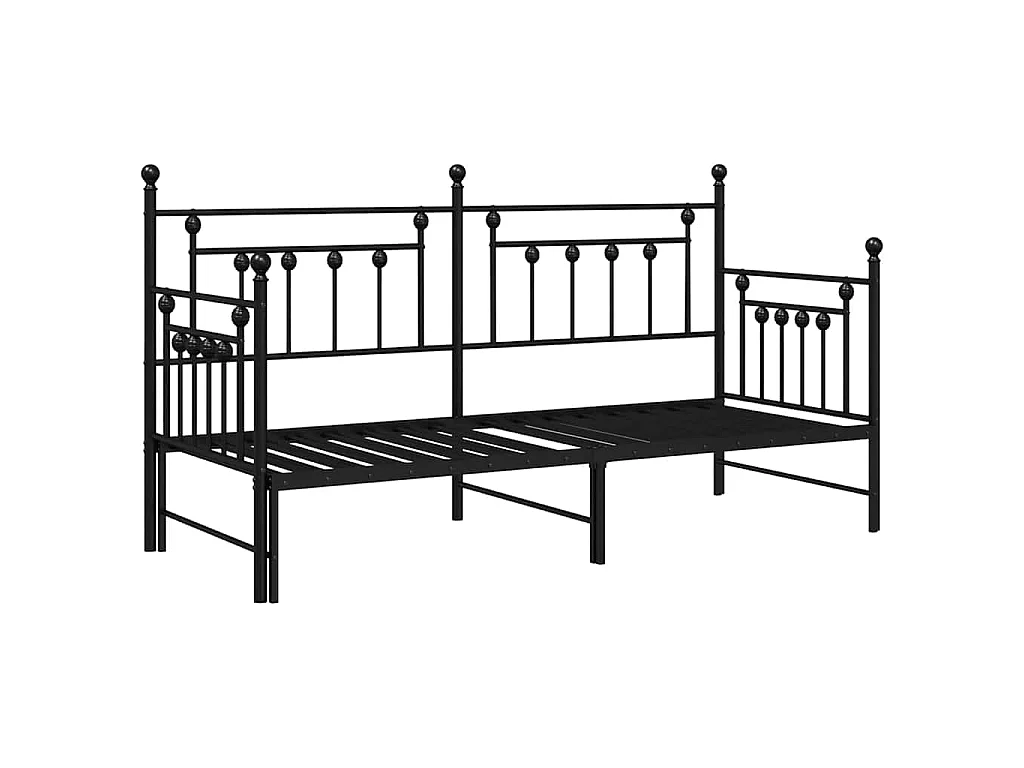 Bedframe voor een daybed Zwart 80 x 200 cm Staal