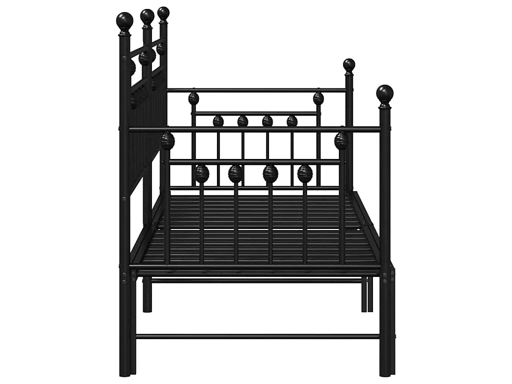 Bedframe voor een daybed Zwart 80 x 200 cm Staal