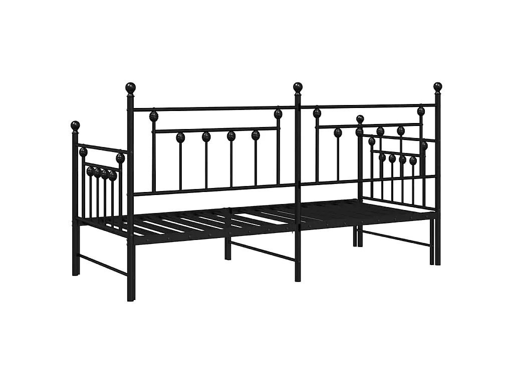 Bedframe voor een daybed Zwart 80 x 200 cm Staal