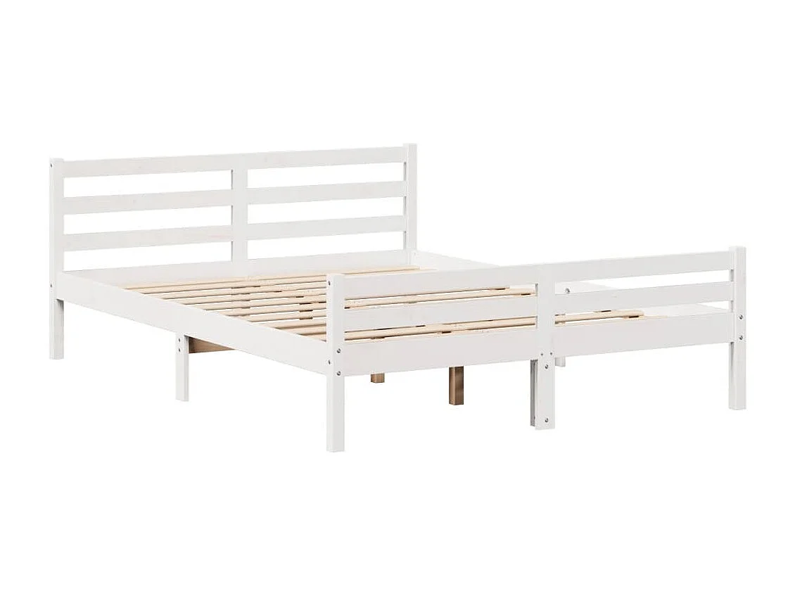 Estrutura cama c/ cabeceira 135x190 cm pinho maciço branco