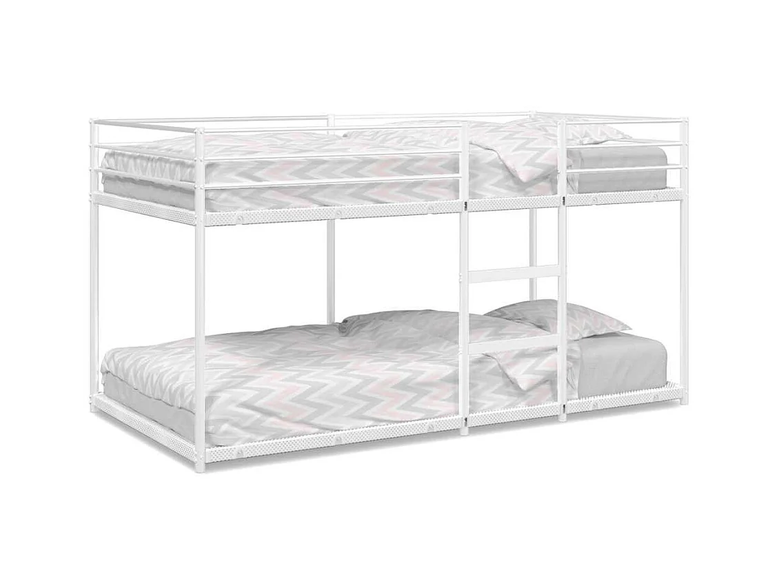 Lit superposé sans matelas blanc 80x200 cm acier