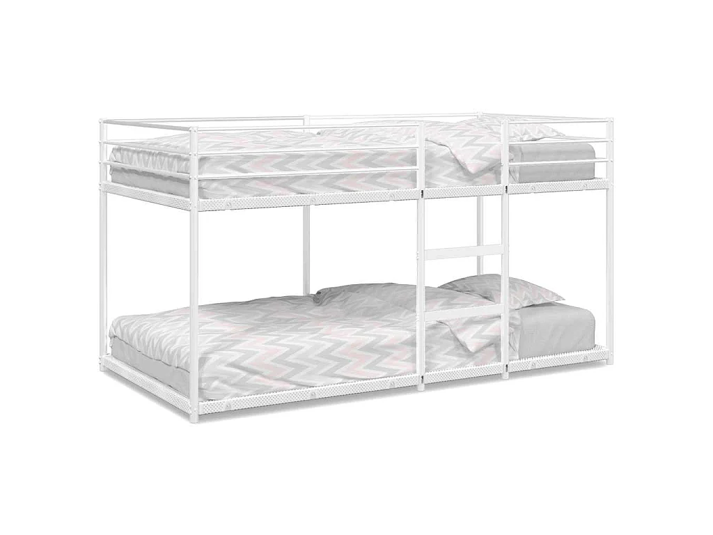 Lit superposé sans matelas blanc 80x200 cm acier