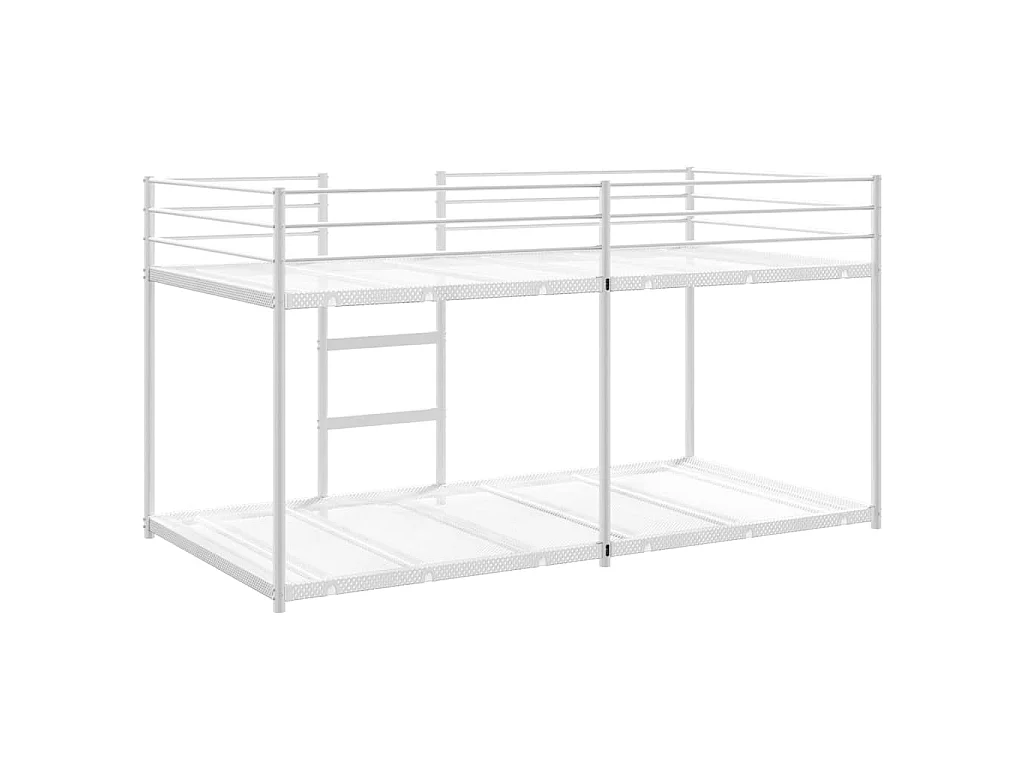Lit superposé sans matelas blanc 80x200 cm acier