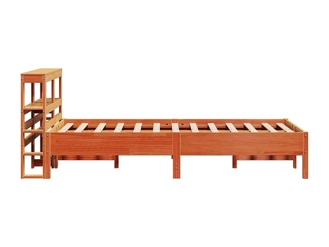 Cadre de lit sans matelas cire marron 75x190 cm bois pin massif