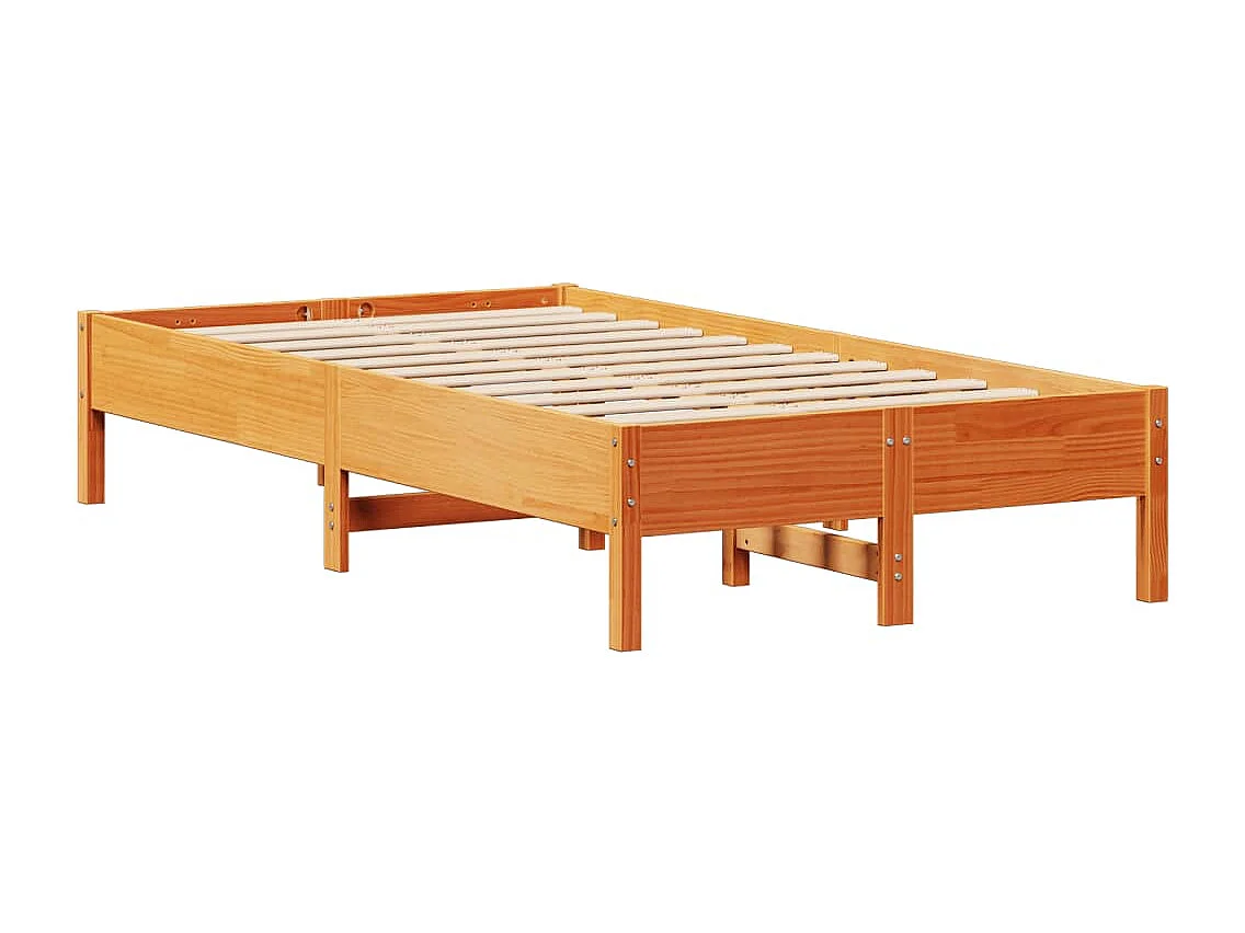 Cadre de lit sans matelas cire marron 75x190 cm bois pin massif