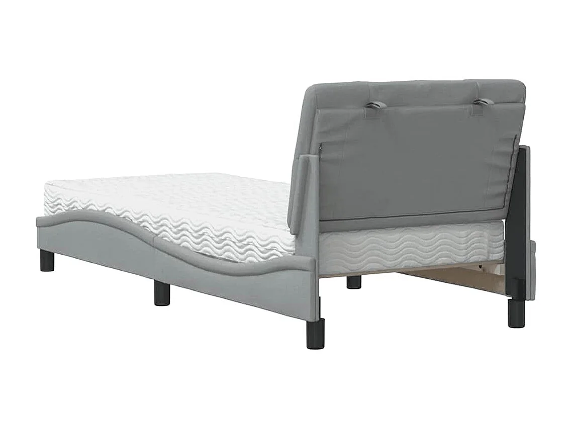 Lit avec matelas gris clair 80x200 cm tissu