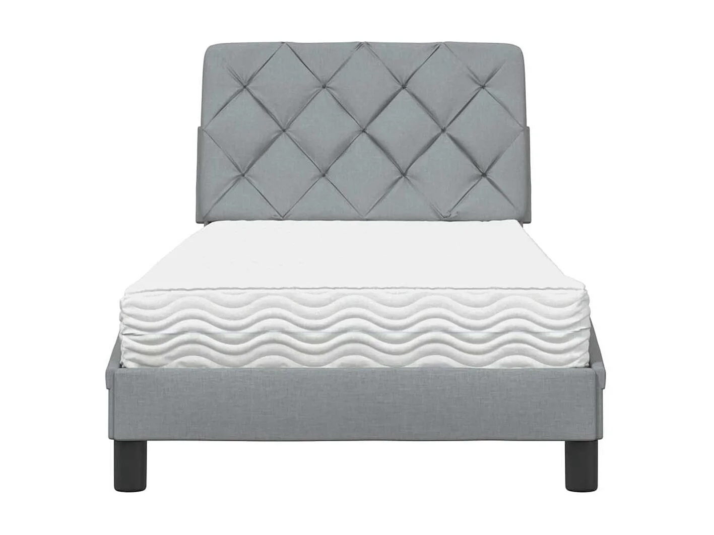 Lit avec matelas gris clair 80x200 cm tissu