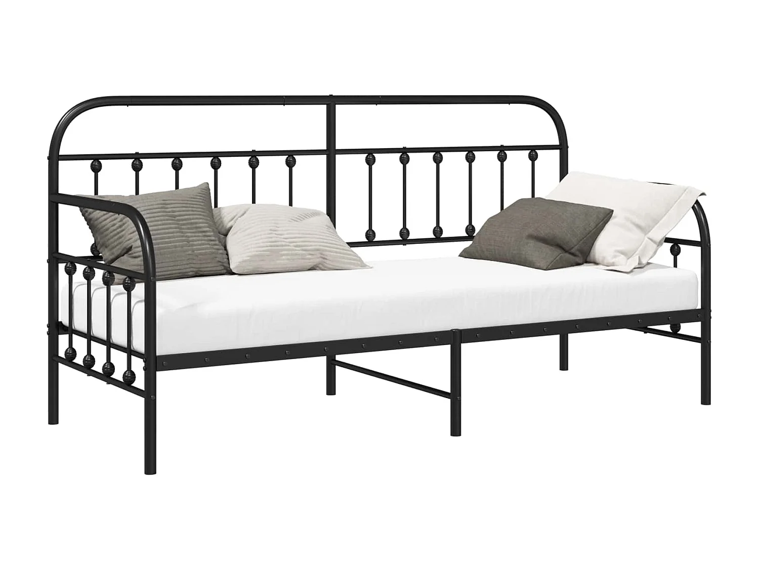 Bedframe voor een daybed Zwart 75 x 190 cm Gepoedercoat staal