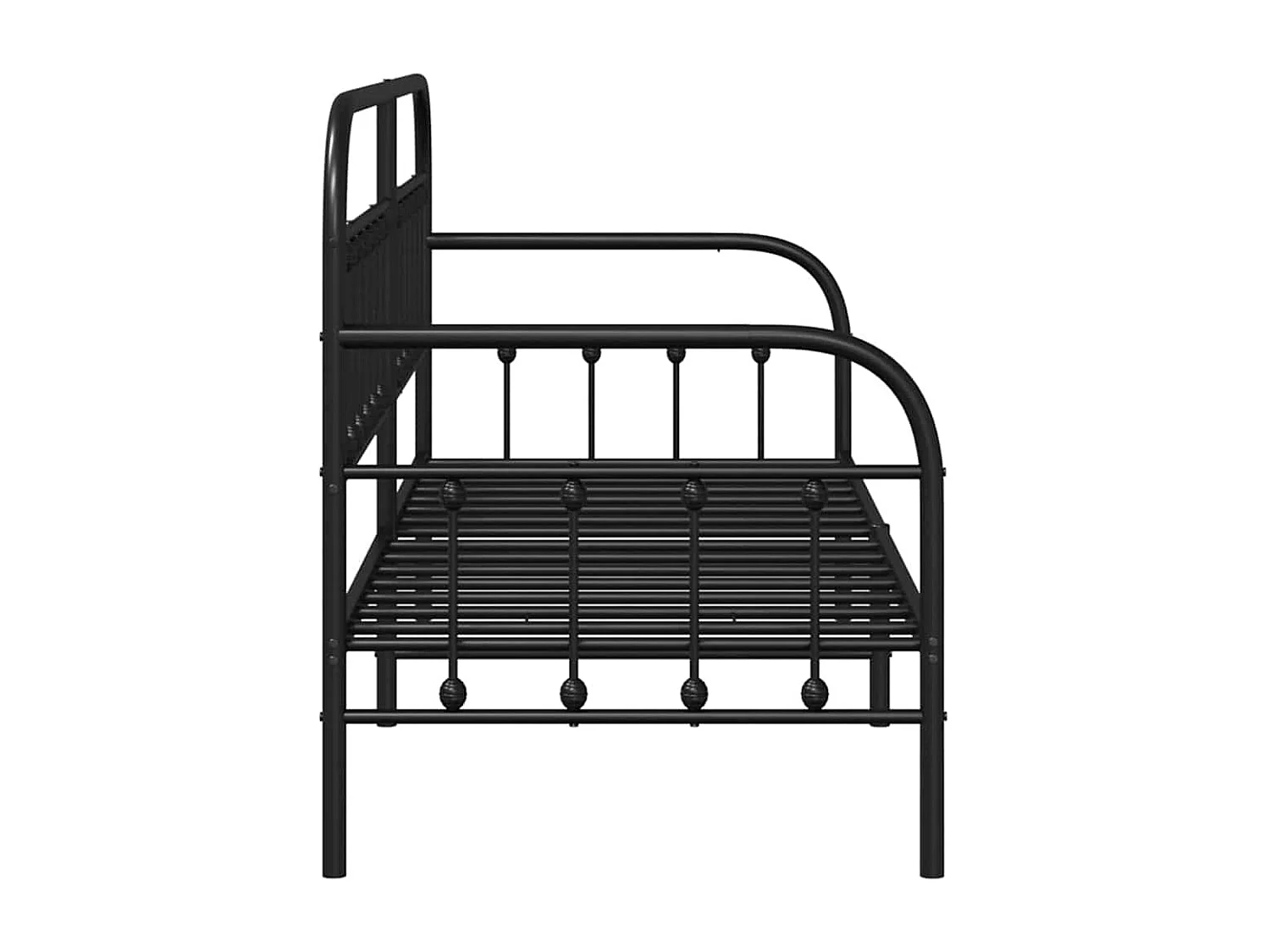 Bedframe voor een daybed Zwart 75 x 190 cm Gepoedercoat staal