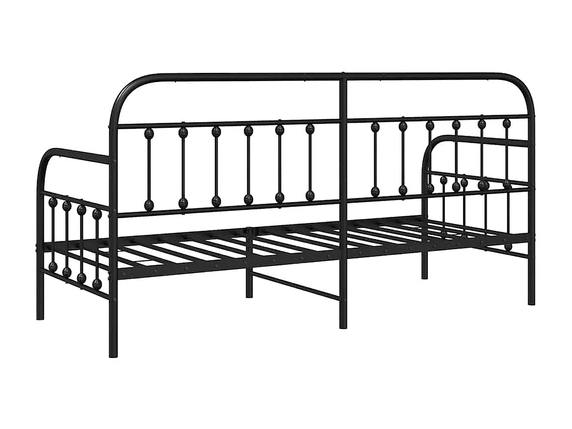 Bedframe voor een daybed Zwart 75 x 190 cm Gepoedercoat staal