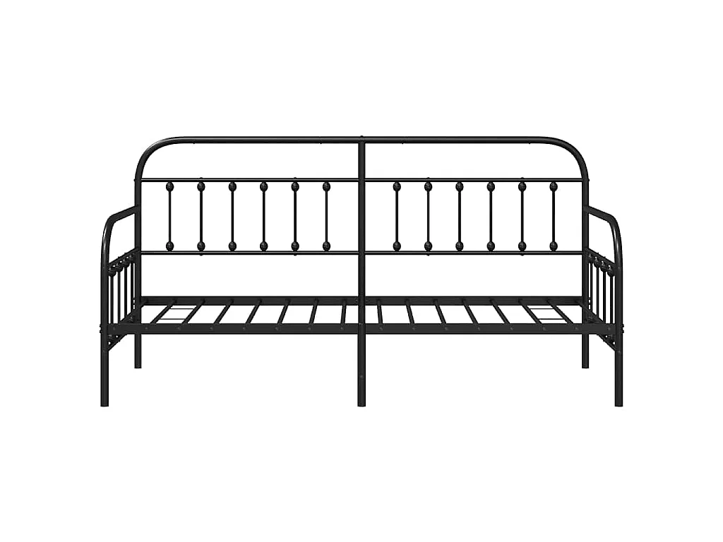 Cadre de lit de jour Noir 75 x 190 cm Acier enduit de poudre