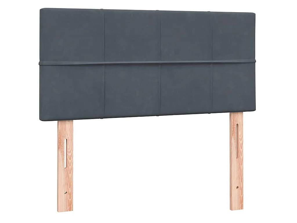Cama box spring con colchón terciopelo gris oscuro 80x210 cm