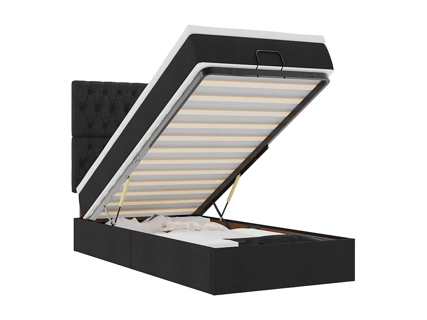 Bed poef met matras en LED's 80x200 cm stof zwart